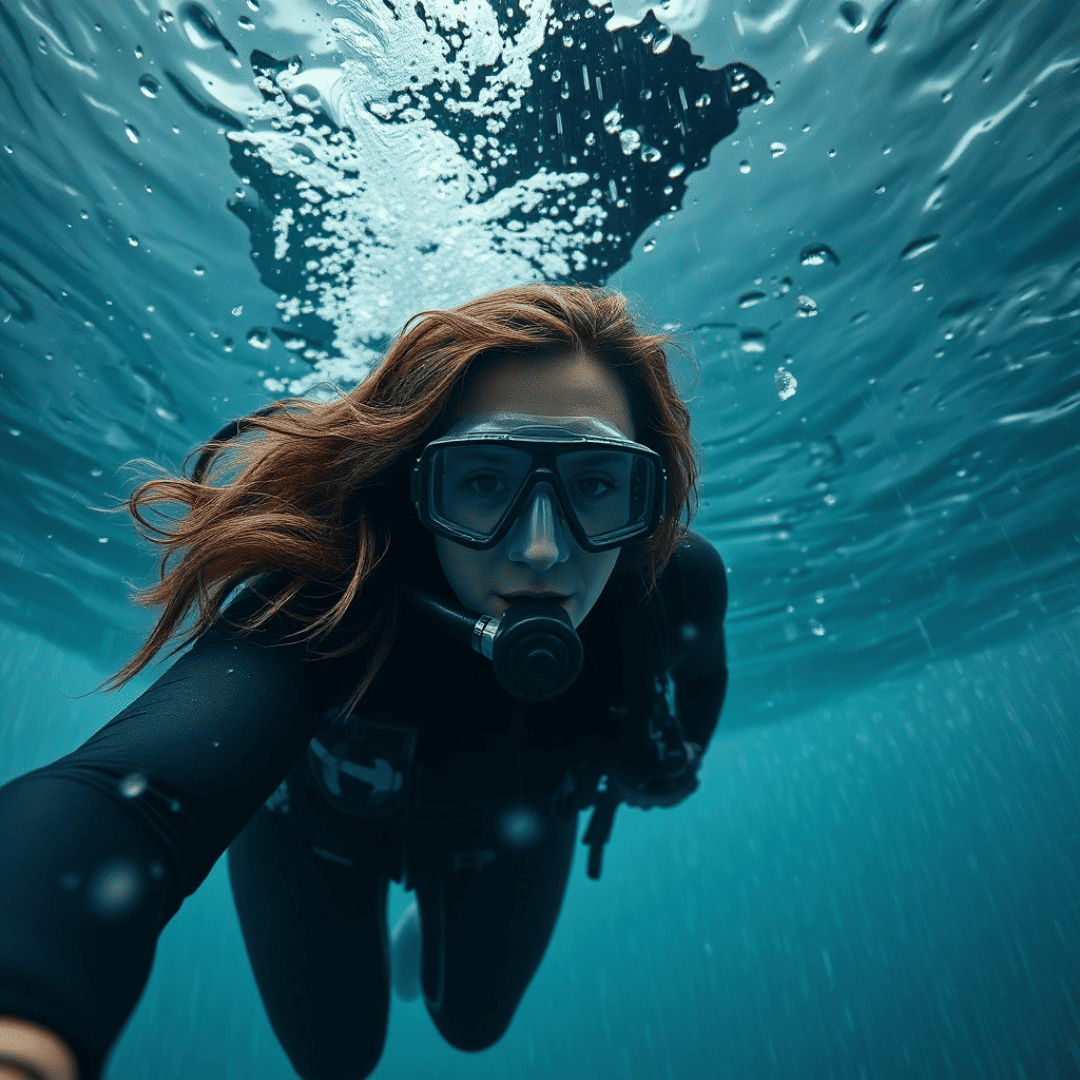 MGUS IgM: Marina descends gracefully into crystal-clear blue waters, beginning her journey into the depths of understanding MGUS IgM.