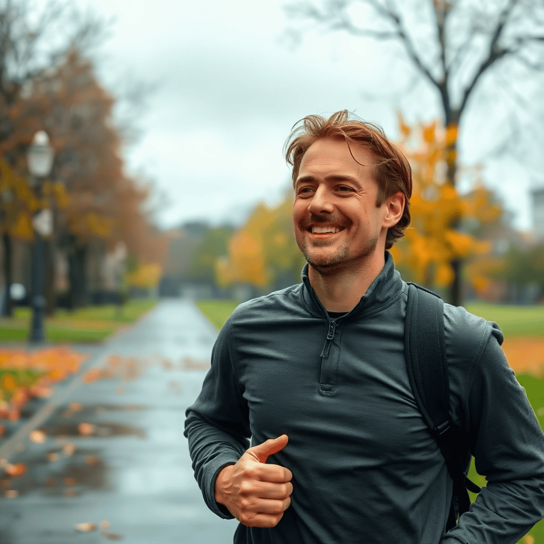 MGUS Symptoms: Individual jogging in a scenic park, embracing an active and healthy lifestyle.